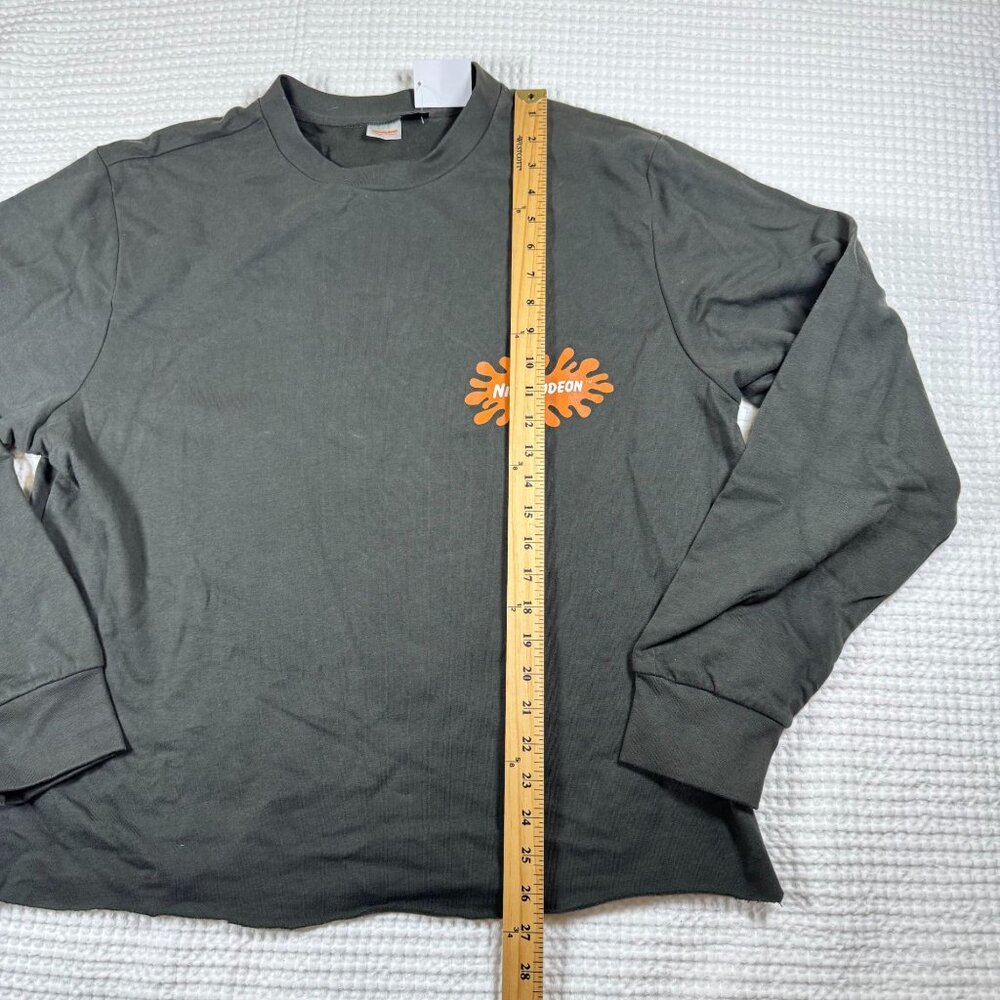 Nickelodeon Long-Sleeve Shirt 90's Characters Black Crewneck Raw Hem Adult L - Picture 11 of 13